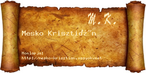 Mesko Krisztián névjegykártya